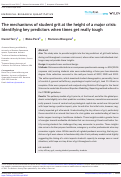 Cover page: The mechanisms of student grit at the height of a major crisis: Identifying key predictors when times get really tough.