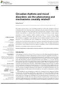 Cover page: Circadian Rhythms and Mood Disorders: Are the Phenomena and Mechanisms Causally Related?