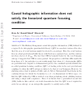 Cover page: Causal holographic information does not satisfy the linearized quantum focusing condition