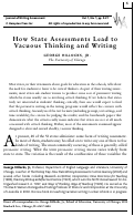 Cover page: How State Assessments Lead to Vacuous Thinking and Writing