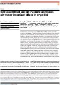 Cover page: Self-assembled superstructure alleviates air-water interface effect in cryo-EM.