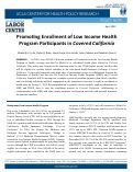 Cover page: Promoting Enrollment of Low Income Health Program Participants in Covered California