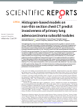 Cover page: Histogram-based models on non-thin section chest CT predict invasiveness of primary lung adenocarcinoma subsolid nodules