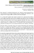 Cover page: Review: Business and Environmental Policy: Corporate Interests in the American Political System, by Michael E. Kraft and Sheldon Kamieniecki (eds.)