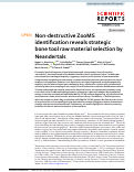 Cover page: Non-destructive ZooMS identification reveals strategic bone tool raw material selection by Neandertals.