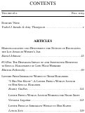 Cover page: Table of Contents