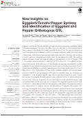 Cover page: New Insights on Eggplant/Tomato/Pepper Synteny and Identification of Eggplant and Pepper Orthologous QTL.