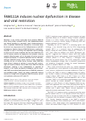 Cover page: FAM111A induces nuclear dysfunction in disease and viral restriction.