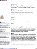 Cover page: Partisanship, health behavior, and policy attitudes in the early stages of the COVID-19 pandemic