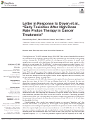 Cover page: Letter in Response to Doyen et al., “Early Toxicities After High Dose Rate Proton Therapy in Cancer Treatments”