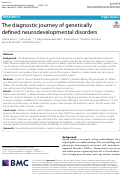 Cover page: The diagnostic journey of genetically defined neurodevelopmental disorders