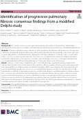 Cover page: Identification of progressive pulmonary fibrosis: consensus findings from a modified Delphi study.