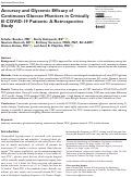 Cover page: Accuracy and Glycemic Efficacy of Continuous Glucose Monitors in Critically Ill COVID-19 Patients: A Retrospective Study.