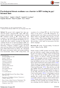 Cover page: Psychological threat avoidance as a barrier to HIV testing in gay/bisexual men