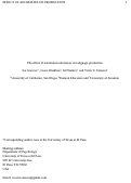 Cover page: The effect of anomalous utterances on language production