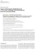 Cover page: Impact of Participatory Health Research: A Test of the Community-Based Participatory Research Conceptual Model