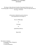 Cover page: The Impact of Specialization Centrality, Departmental Stratification, and Sociodemographic Clustering on the Relative Popularity of Research Specializations in Sociology, 1976-2016