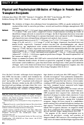 Cover page: Physical and psychological attributes of fatigue in female heart transplant recipients.