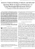 Cover page: Selective undercut etching of InGaAs and InGaAsP quantum wells for improved performance of long-wavelength optoelectronic devices