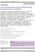 Cover page: Large‐scale deep proteomic analysis in Alzheimer's disease brain regions across race and ethnicity