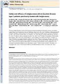 Cover page: Safety and efficacy of velaglucerase alfa in Gaucher disease type 1 patients previously treated with imiglucerase