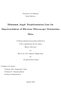 Cover page: Minimum Angle Transformation Loss for Superresolution of Electron Microscope Orientation Data