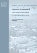 Cover page: A review of smart ventilation energy and IAQ performance in residential buildings