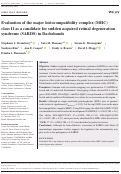 Cover page: Evaluation of the major histocompatibility complex (MHC) class II as a candidate for sudden acquired retinal degeneration syndrome (SARDS) in Dachshunds