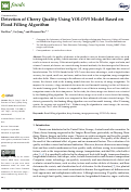 Cover page: Detection of Cherry Quality Using YOLOV5 Model Based on Flood Filling Algorithm.