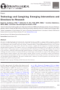Cover page: Technology and Caregiving: Emerging Interventions and Directions for Research