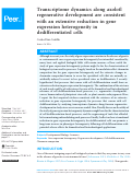 Cover page: Transcriptome dynamics along axolotl regenerative development are consistent with an extensive reduction in gene expression heterogeneity in dedifferentiated cells