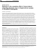 Cover page: Reduction in the cumulative effect of stress-induced inbreeding depression due to intragenerational purging in Drosophila melanogaster