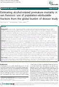 Cover page: Estimating alcohol-related premature mortality in San Francisco: use of population-attributable fractions from the Global Burden of Disease Study