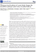 Cover page: Abstinence from Escalation of Cocaine Intake Changes the microRNA Landscape in the Cortico-Accumbal Pathway