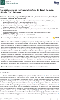 Cover page: Considerations for Cannabis Use to Treat Pain in Sickle Cell Disease