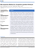 Cover page: Microinjection Method for Anopheles gambiae Embryos.