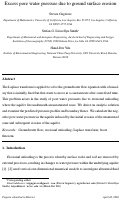 Cover page: Excess pore water pressure due to ground surface erosion