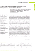 Cover page: Organic and inorganic dietary phosphorus and its management in chronic kidney disease.