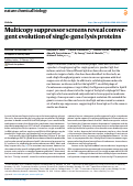 Cover page: Multicopy suppressor screens reveal convergent evolution of single-gene lysis proteins