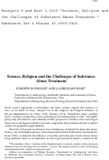 Cover page: Science, Religion and the Challenges of Substance Abuse Treatment