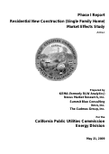 Cover page: Phase I Report: Residential New Construction (Single Family Home) Market Effects Study (Final)