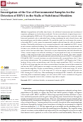 Cover page: Investigation of the Use of Environmental Samples for the Detection of EHV-1 in the Stalls of Subclinical Shedders.