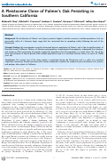 Cover page: A Pleistocene Clone of Palmer’s Oak Persisting in Southern California