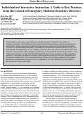 Cover page: Individualized Interactive Instruction: A Guide to Best Practices from the Council of Emergency Medicine Residency Directors