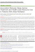 Cover page: Association Between Sleep Apnea Treatment and Health Care Resource Use in Patients With Atrial Fibrillation