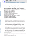 Cover page: Distinct morning and evening fatigue profiles in gastrointestinal cancer during chemotherapy