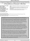 Cover page: Computerized Diagnostic Assistant for the Automatic Detection of Pneumothorax on Ultrasound: A Pilot Study