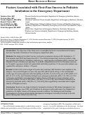 Cover page: Factors Associated with First-Pass Success in Pediatric Intubation in the Emergency Department