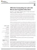 Cover page: Affective Computing for Late-Life Mood and Cognitive Disorders