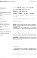 Cover page: Case report: Management of generalized infection and draining tracts of the frontomaxillary region in a dog.